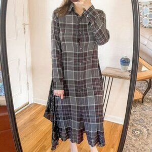 Public School New York Plaid Midi Dress